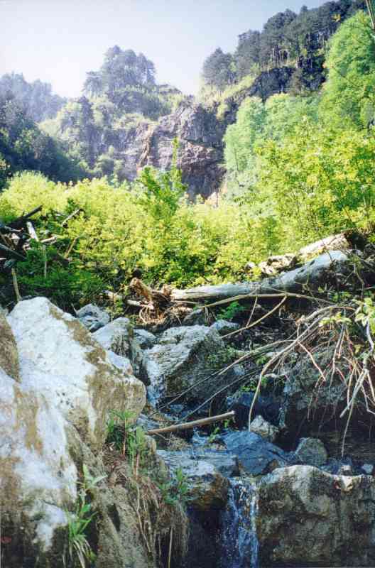 31. Απόκρημνα βράχια απ' όπου πηγάζουν λίγα από τα νερά του ποταμού.